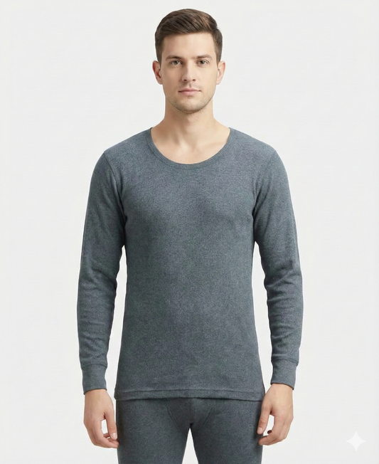 Jockey Men’s Thermal Round Neck Full Sleeves | Warm Cotton Rich Winter Innerwear | 2401