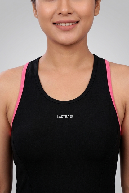 Lactra Women’s Racer Back Swimdress 243 | Boyleg Coverage | Padded Support Stretch Swimwear Pl001