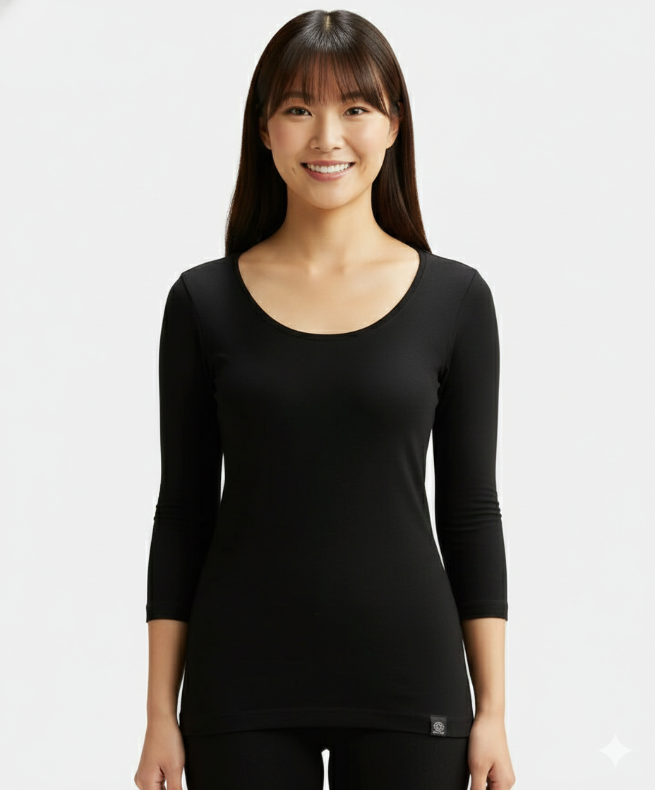 Jockey Women’s Thermal Top Full Sleeves | Warm Cotton Rich Winter Innerwear | 2503