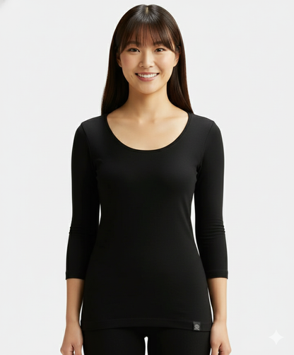 Jockey Women’s Thermal Top Full Sleeves | Warm Cotton Rich Winter Innerwear | 2503