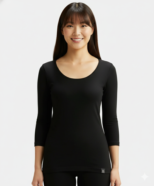 Jockey Women’s Thermal Top Full Sleeves | Warm Cotton Rich Winter Innerwear | 2503
