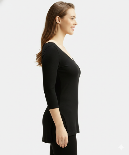 Jockey Women’s Thermal Top Full Sleeves | Warm Cotton Rich Winter Innerwear | 2503