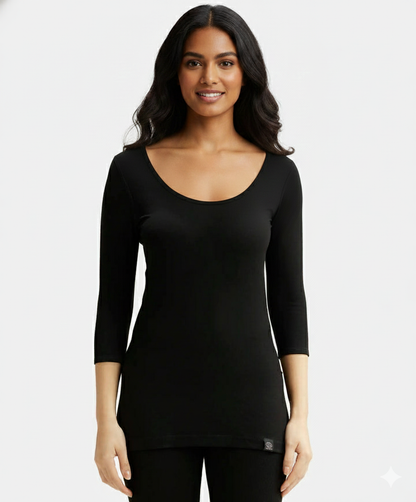 Jockey Women’s Thermal Top with Sleeves | Warm Winter Innerwear | Soft Cotton Blend | 2511