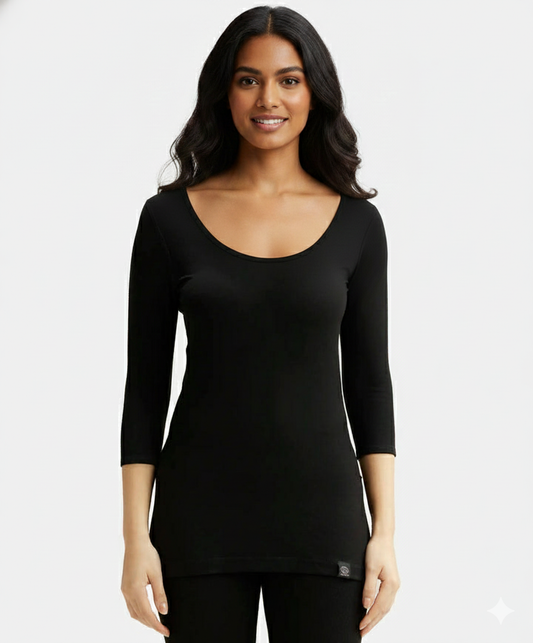 Jockey Women’s Thermal Top with Sleeves | Warm Winter Innerwear | Soft Cotton Blend | 2511