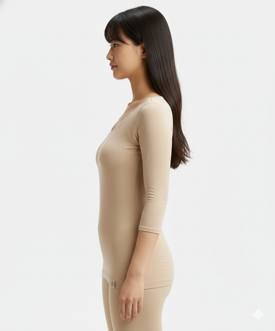 Jockey Women’s Thermal Top with Sleeves | Warm Winter Innerwear | Soft Cotton Blend | 2511