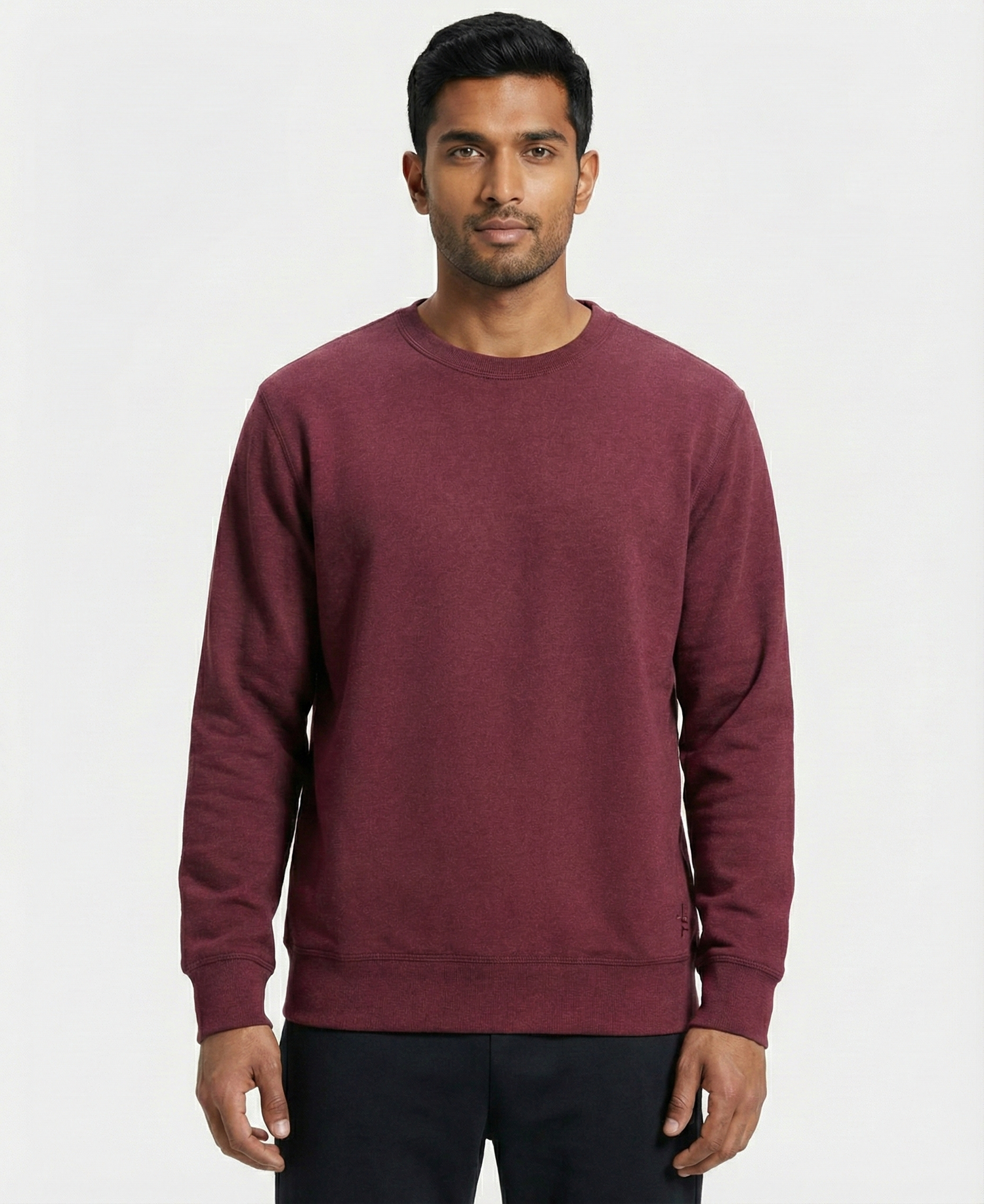 Jockey Men’s Athleisure Sweatshirt | Warm Winter Pullover | Cotton Rich Comfort Wear | 2716 Burgundy Melange