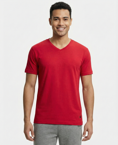 Jockey Men’s V-Neck Athleisure T-Shirt | Soft Cotton Rich Tee | Everyday Activewear | 2726