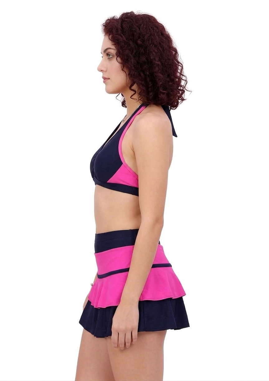 Lactra Women’s Halter Neck Bikini Set 286 | High Waist Side Tie | Padded Support Stretch Swimwear Pl002 10