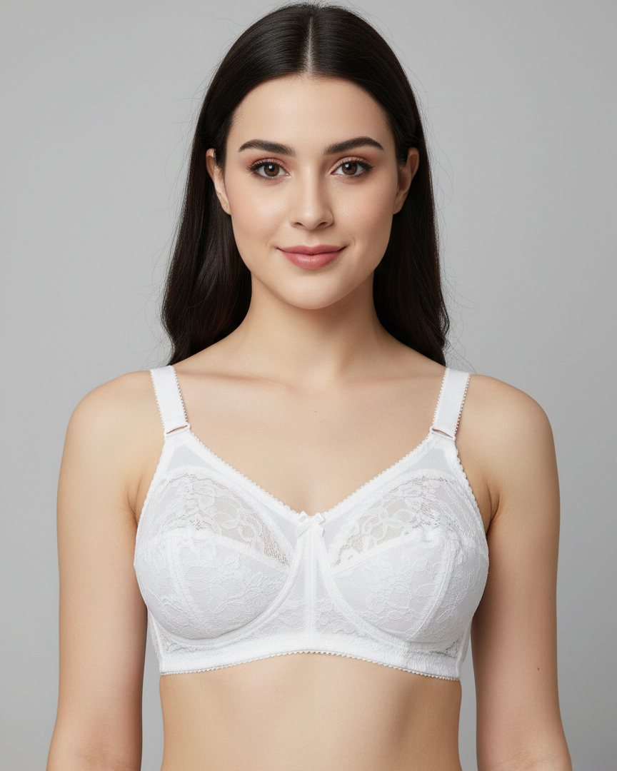 Triumph 20/319 Doreen Minimizer Full Figure Support Non-Padded Non-Wired Bra for Maximum Comfort & Firm Hold White