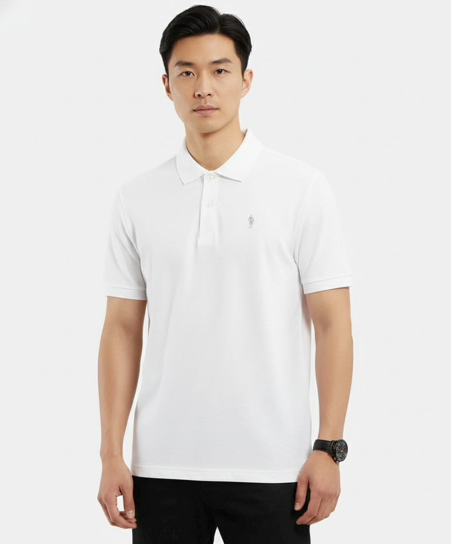 Jockey Men’s Athleisure Polo T-Shirt | Cotton Rich Casual Sports Polo | 3912 White