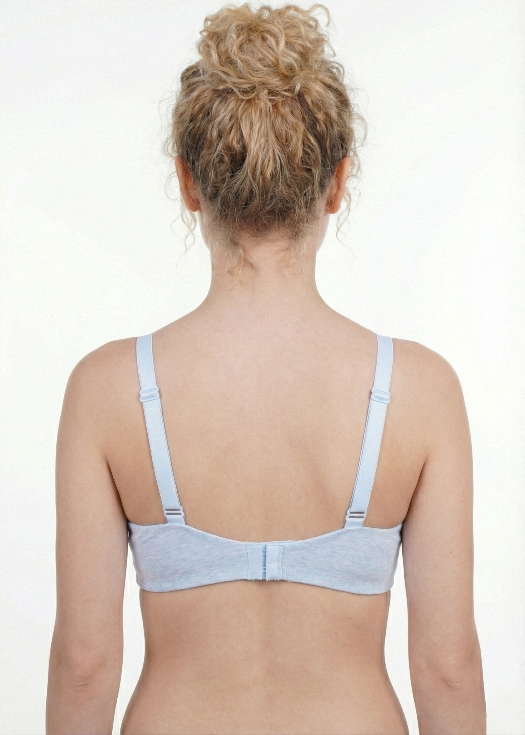 Triumph 110/538 Comfort 161 Padded Non-Wired Cotton T-Shirt Bra | Everyday Invisible 3/4 Coverage Bra Light Blue