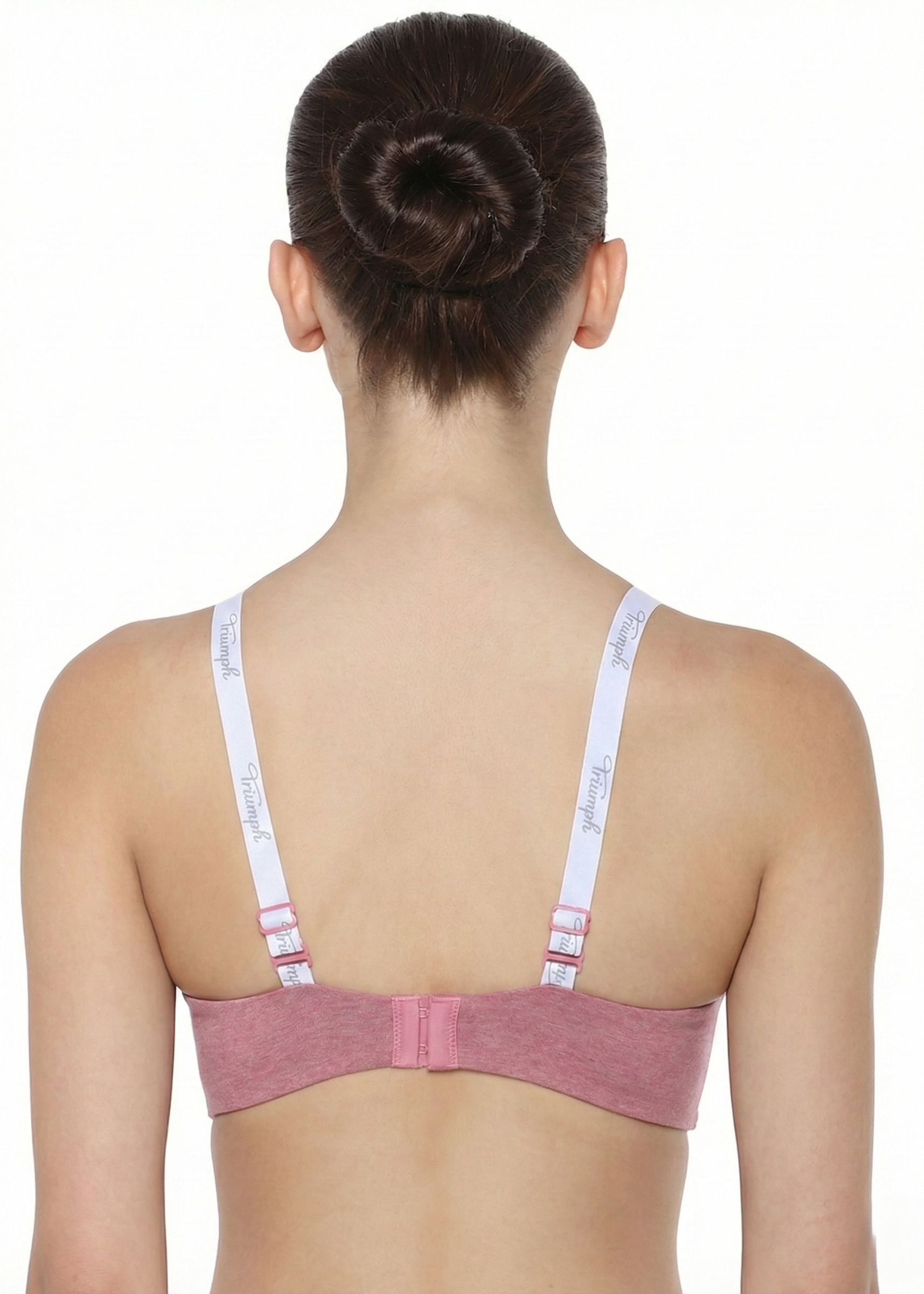 Triumph 110/538 Comfort 161 Padded Non-Wired Cotton T-Shirt Bra | Everyday Invisible 3/4 Coverage Bra Pink Mel