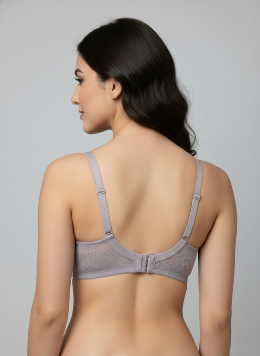 Triumph 765 Padded Non-Wired Bra | Smooth PU Cups | Everyday Comfort T-Shirt Bra for Women Smoky Lilac