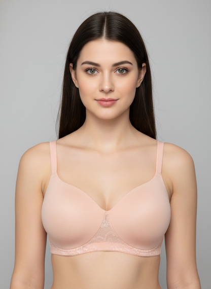 Triumph 765 Padded Non-Wired Bra | Smooth PU Cups | Everyday Comfort T-Shirt Bra for Women Rococo Pink