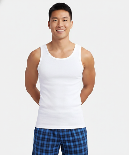 Jockey Men’s Racer Back Vest | 100% Cotton Soft Undershirt | Breathable Daily Innerwear | 9922