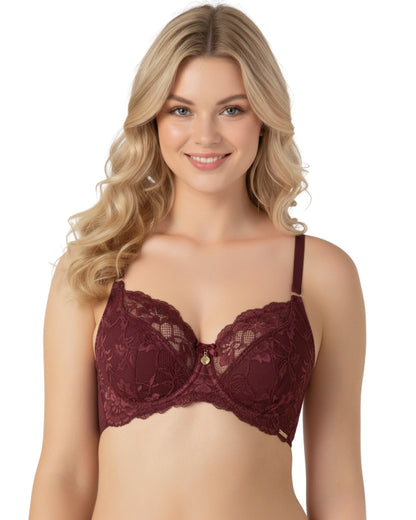 amante Luxe Support Bra | Non-Padded Wired Full Coverage Lace Bra | BRA101601