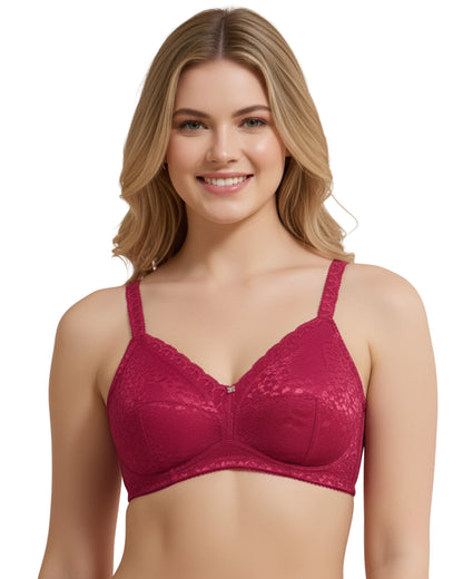 amante Allure Embrace Non-Padded Non-Wired Lace Bra | Dual Jacquard Lace Bra | BRA111301