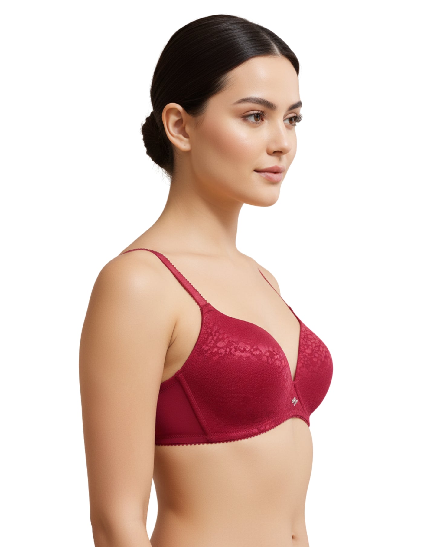 amante Allure Plunge Padded Non-Wired Bra | Jacquard Lace Plunge Bra | BRA111601