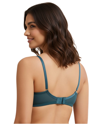 amante Glimmer Lace Padded Wired Bra | Balconette Bralette with Shimmer Lace | BRA111701
