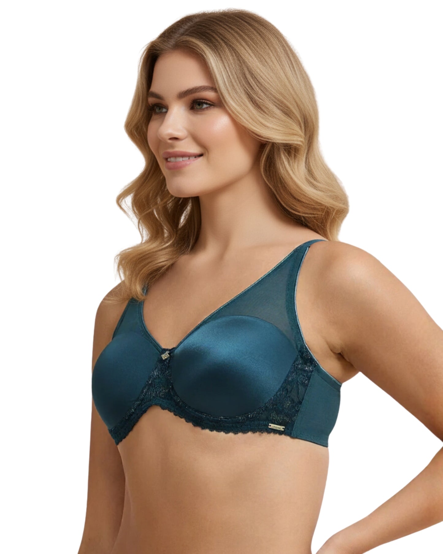 amante Glimmer Lace Padded Wired Bra | Balconette Bralette with Shimmer Lace | BRA111701