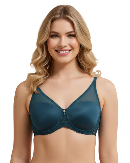 amante Glimmer Lace Padded Wired Bra | Balconette Bralette with Shimmer Lace | BRA111701