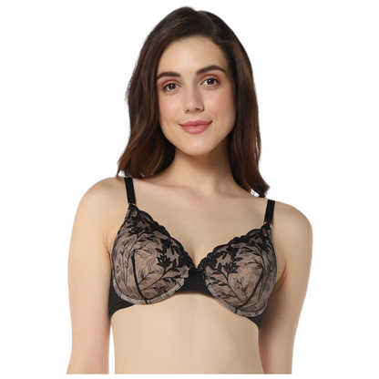 Amante Padded Wired Demi Sheer Luxe Lace Bra|Bra101801