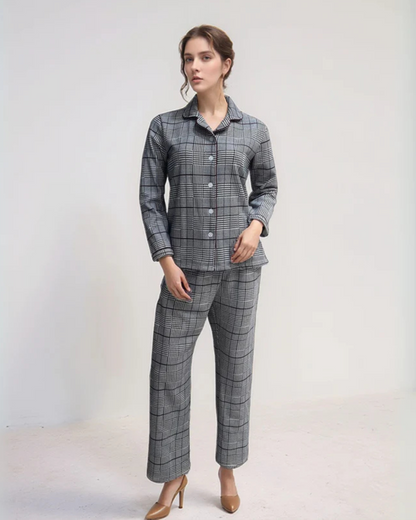 Fablush Womens Front Open Full Sleeves Nightsuit | Bonded With Fur | Fb37005