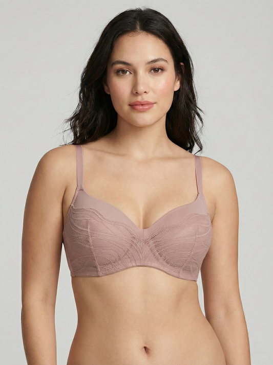 Triumph E004508 Padded Non-Wired Bra | Seamless Lace T-Shirt Bra | Everyday Comfort & Natural Lift