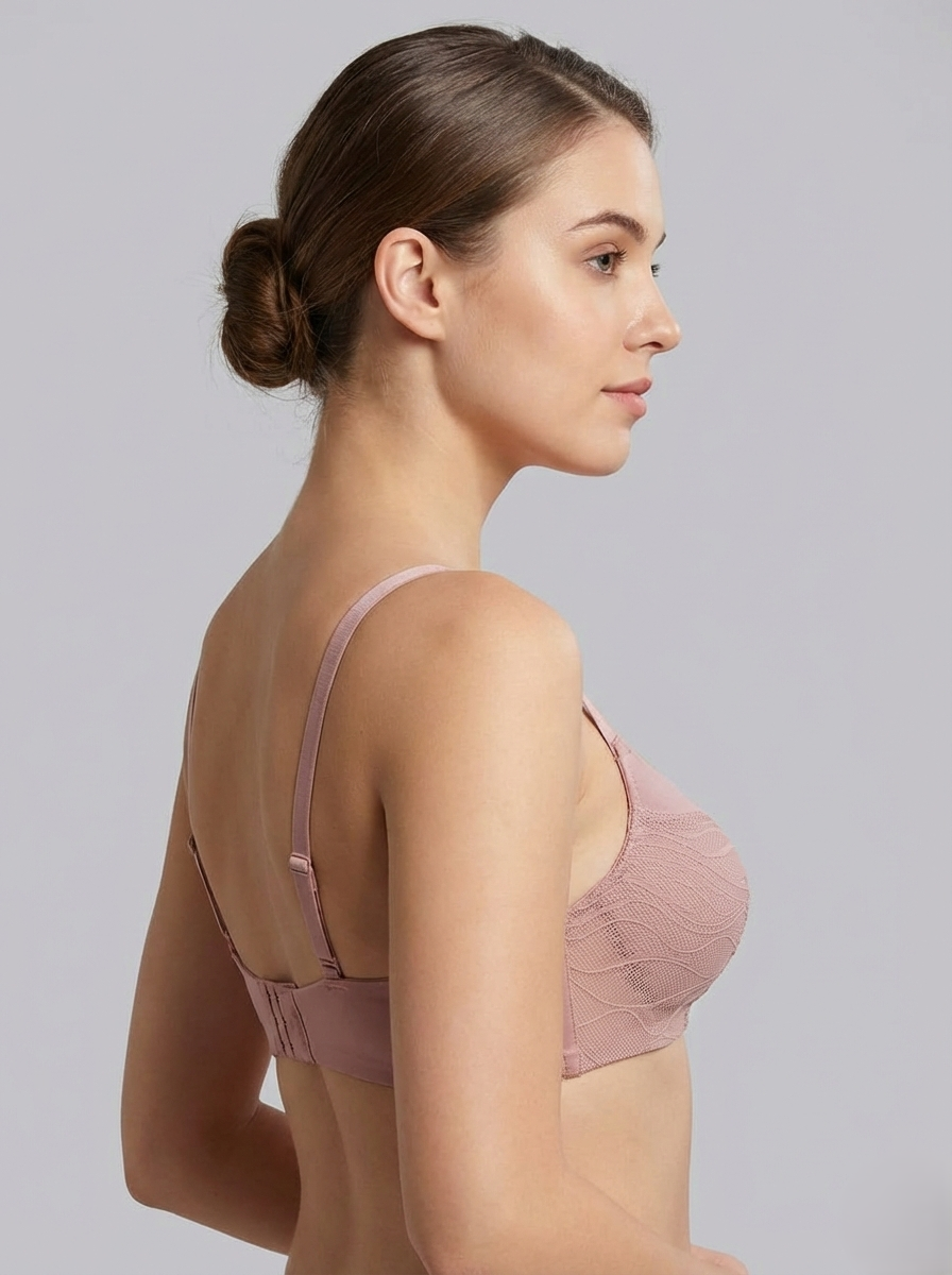 Triumph E004508 Padded Non-Wired Bra | Seamless Lace T-Shirt Bra | Everyday Comfort & Natural Lift