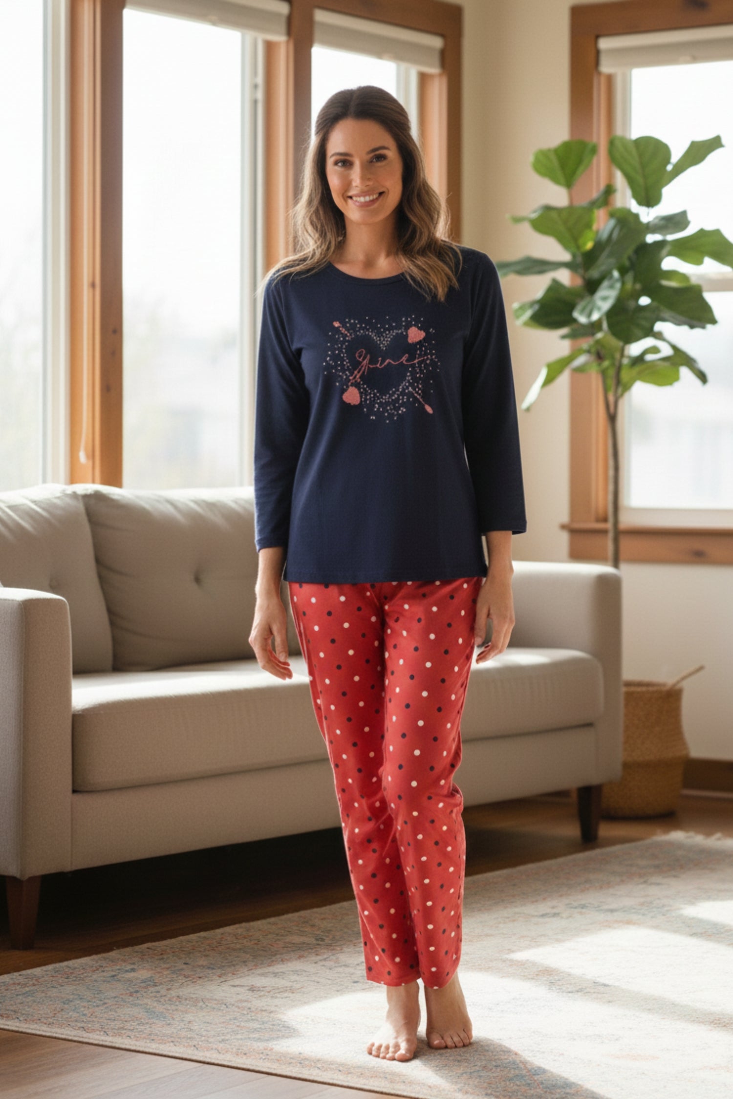 Vieviana Women’s PJ Set Nightwear | Soft & Relaxed Sleepwear for Women | Comfortable Loungewear | EV14107 Dark Blue