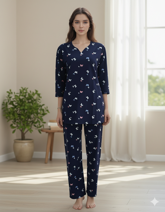 Fablush Women’s PJ Set Nightwear | Butterfly Print | Ev15101