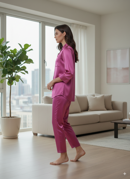 Fablush Women's Set of 3 Bridal Nightwear | Luxe Satin | EV504