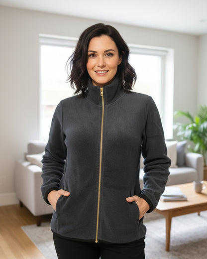 Vieviana Women’s Athleisure Jacket | Winter Zip-Up Jacket | Cotton Rich Warm Outerwear | EV614