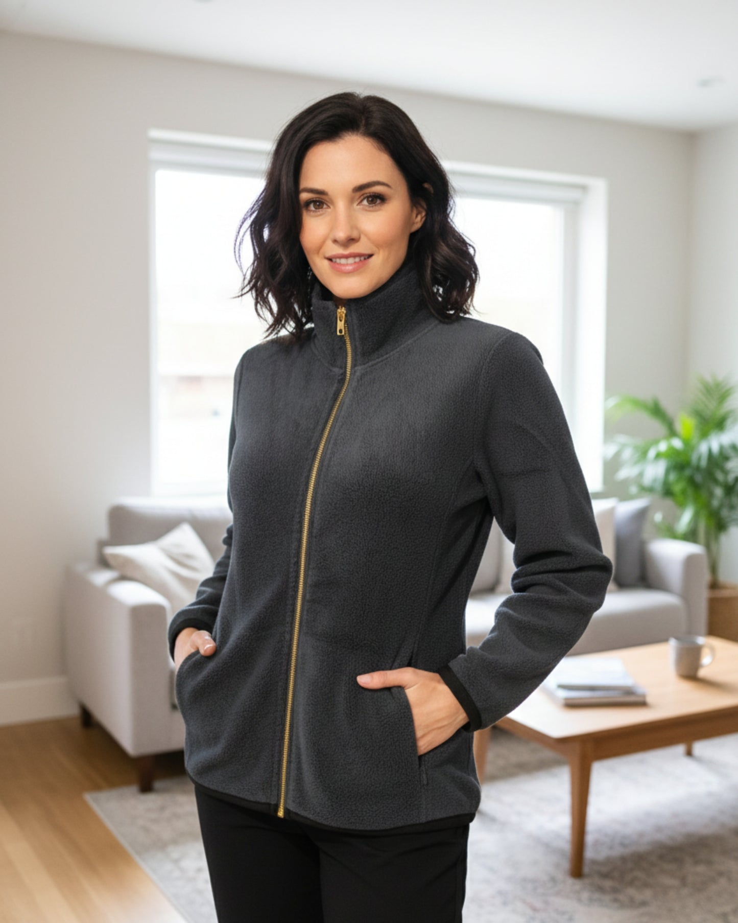 Vieviana Women’s Athleisure Jacket | Winter Zip-Up Jacket | Cotton Rich Warm Outerwear | EV614
