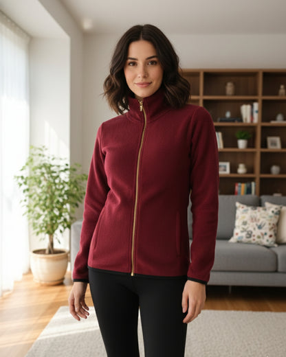 Vieviana Women’s Athleisure Jacket | Winter Zip-Up Jacket | Cotton Rich Warm Outerwear | EV614