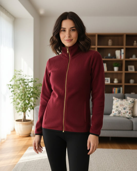 Vieviana Women’s Athleisure Jacket | Winter Zip-Up Jacket | Cotton Rich Warm Outerwear | EV614