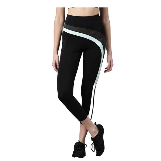 Enamor Active Stylised Solid High Waist Dryfit Legging Activewear|A602