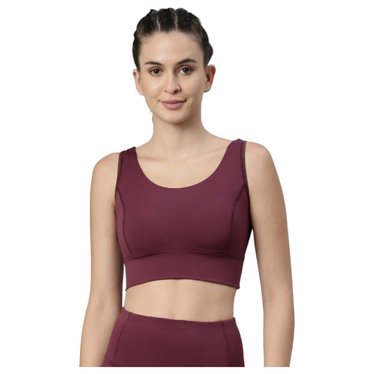 Enamor Scoop Neck High Impact Yoga Sports Bra Top|E117