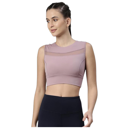 Enamor Gym Workout Crewneck Racerback Sports Bra Top|E121