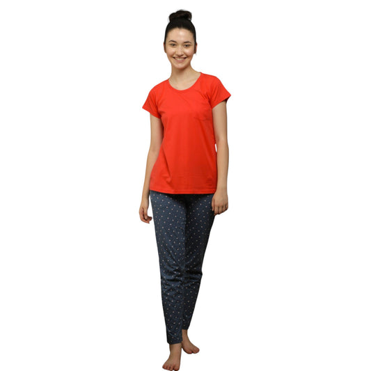 Vieviana women solid Red top & pyjama set  Ev14004