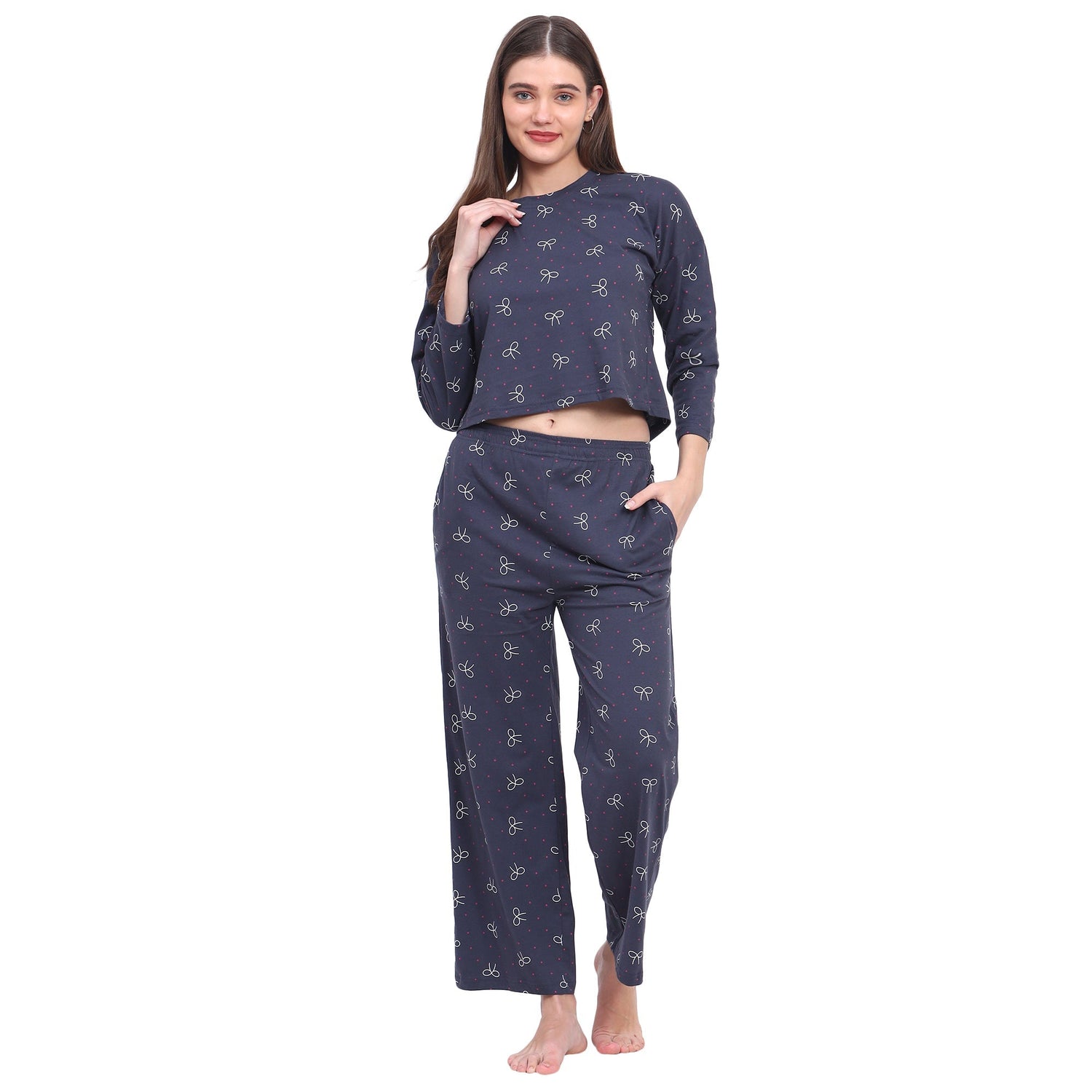 Vieviana Croptop Nightwear|Ev16104 Dark Blue