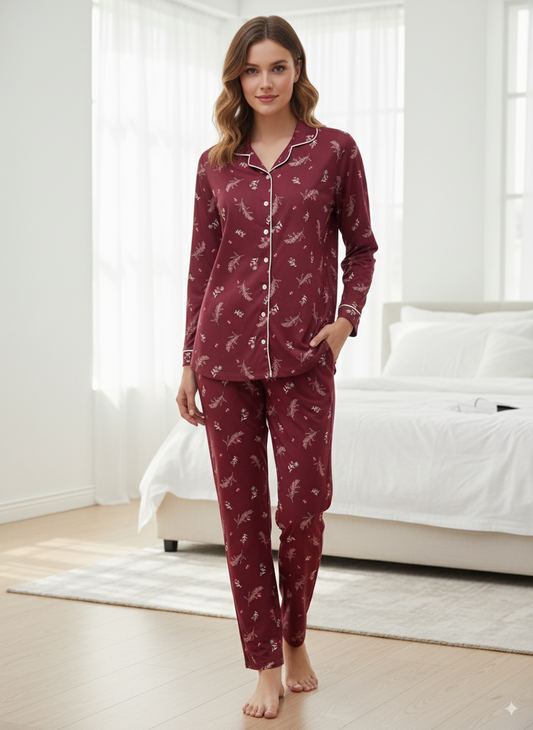 Vieviana Front Open Full Sleeves Nightwear|Ev17101