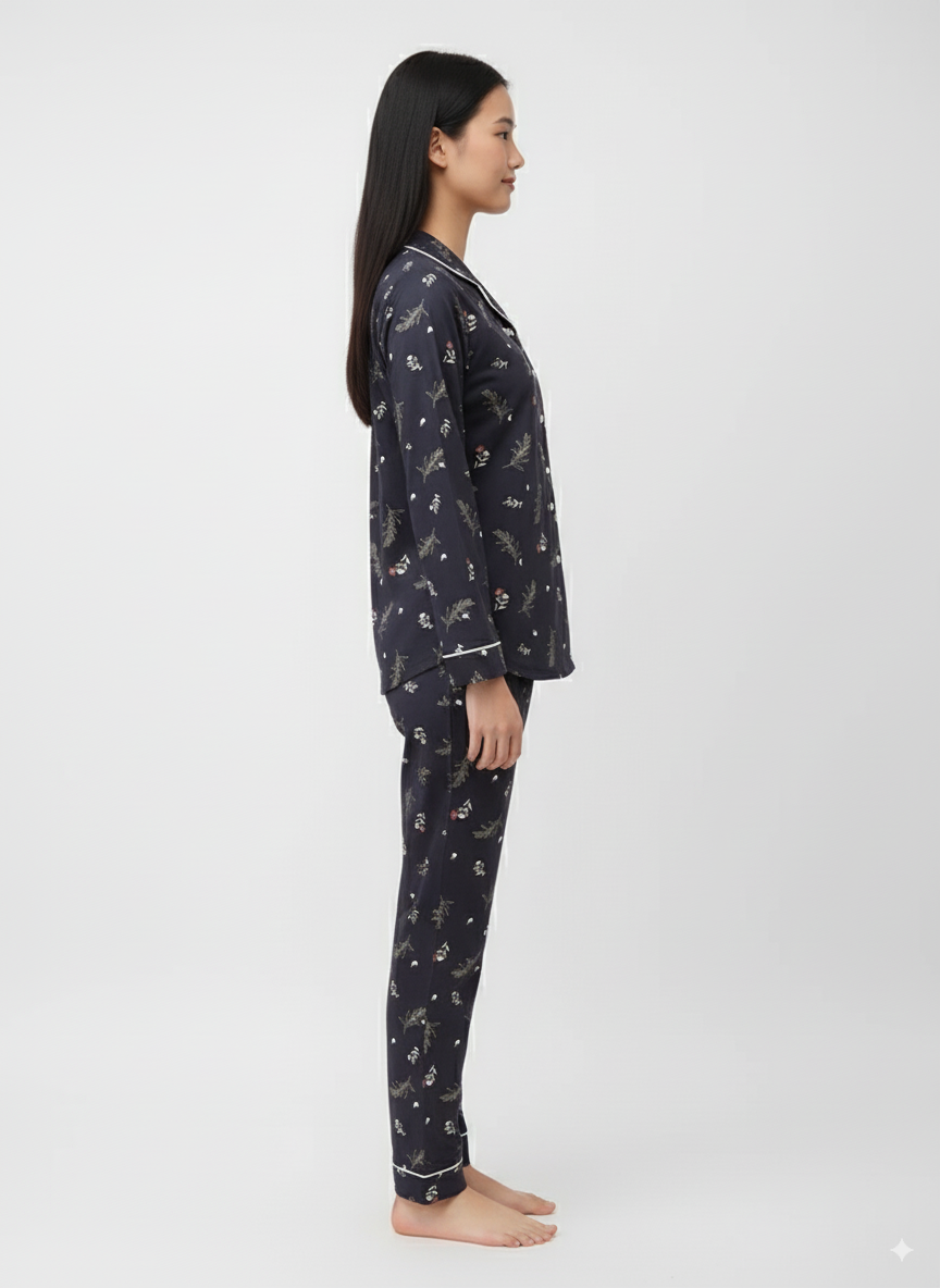 Vieviana Front Open Full Sleeves Nightwear|Ev17101