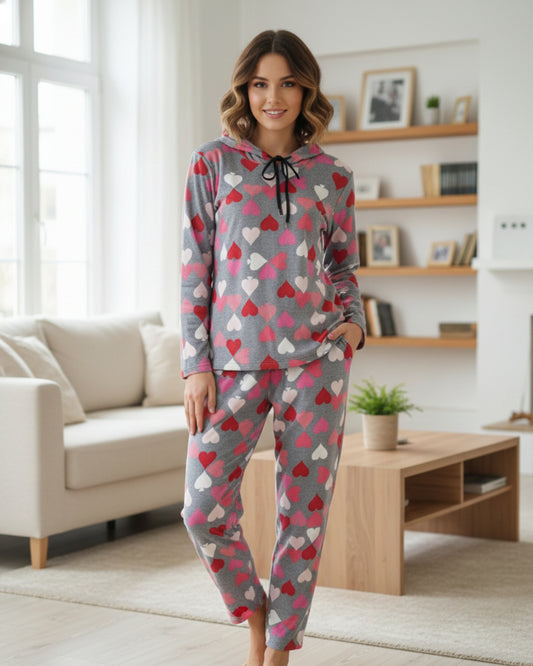 Vieviana Women’s Winter Tracksuit Nightwear | Cozy Warm Nightwear Set | Soft Winter Fabric | EV5002