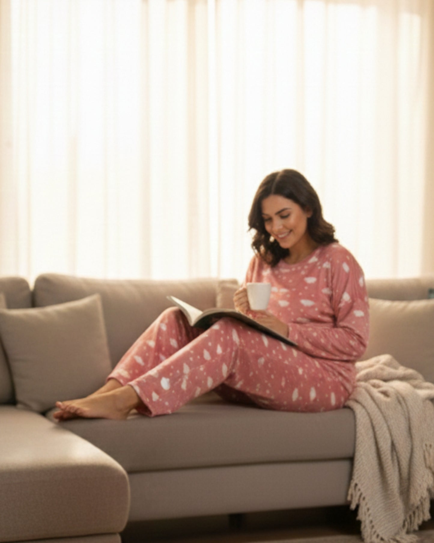 Vieviana Women’s Winter PJ Set | Full Sleeves Cozy Nightwear | Warm Soft Fabric | EV5005