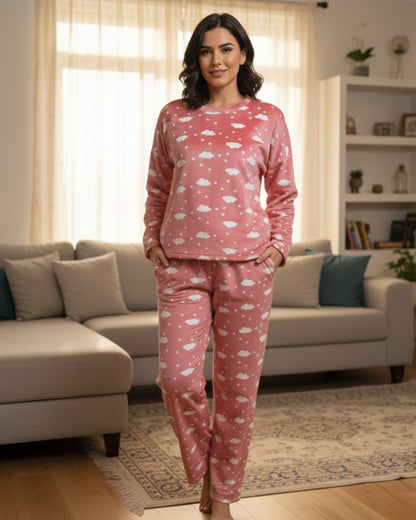 Vieviana Women’s Winter PJ Set | Full Sleeves Cozy Nightwear | Warm Soft Fabric | EV5005