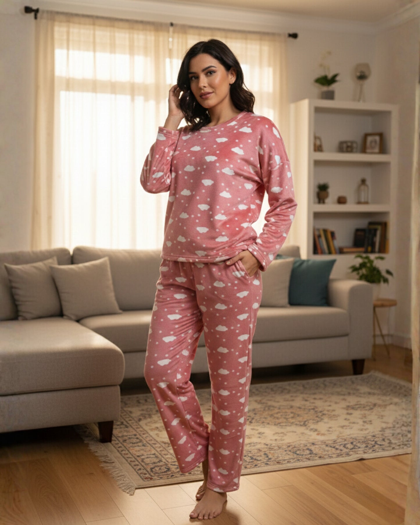 Vieviana Women’s Winter PJ Set | Full Sleeves Cozy Nightwear | Warm Soft Fabric | EV5005
