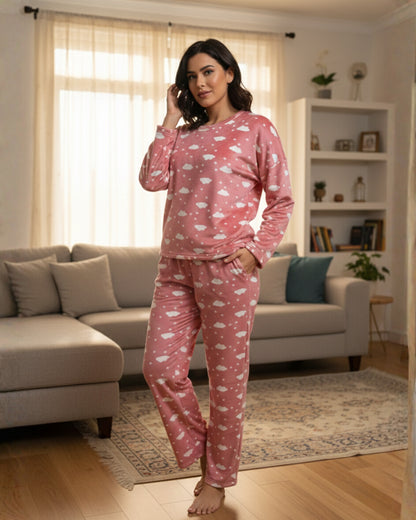 Vieviana Women’s Winter PJ Set | Full Sleeves Cozy Nightwear | Warm Soft Fabric | EV5005