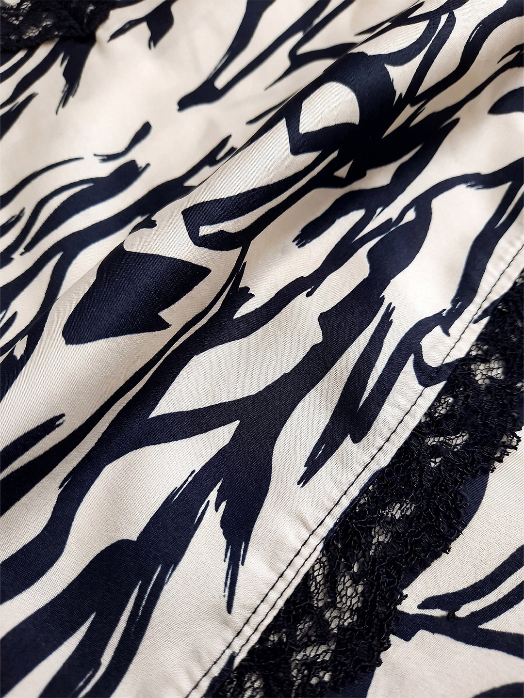 Fablush Women’s Shorty Set Nightwear | 100% Luxe Satin | Fb12012 Black Zebra Print