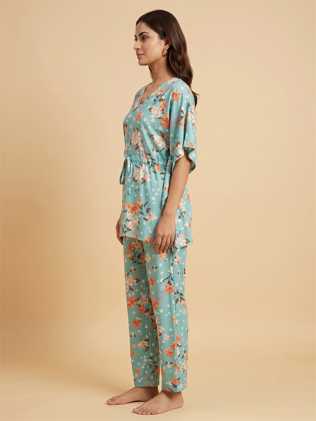 Fablush Women's Short Kaftan Nightwear | Fb15007 Green